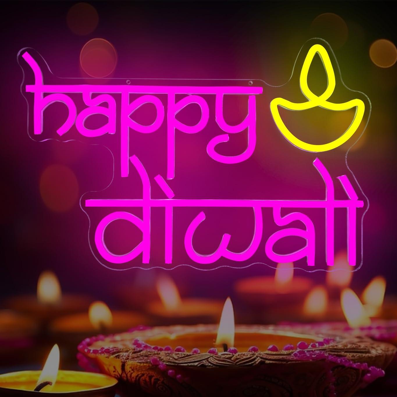 Lighting Decor For Diwali - Неоновая вывеска Happy Diwali с USB-питанием,