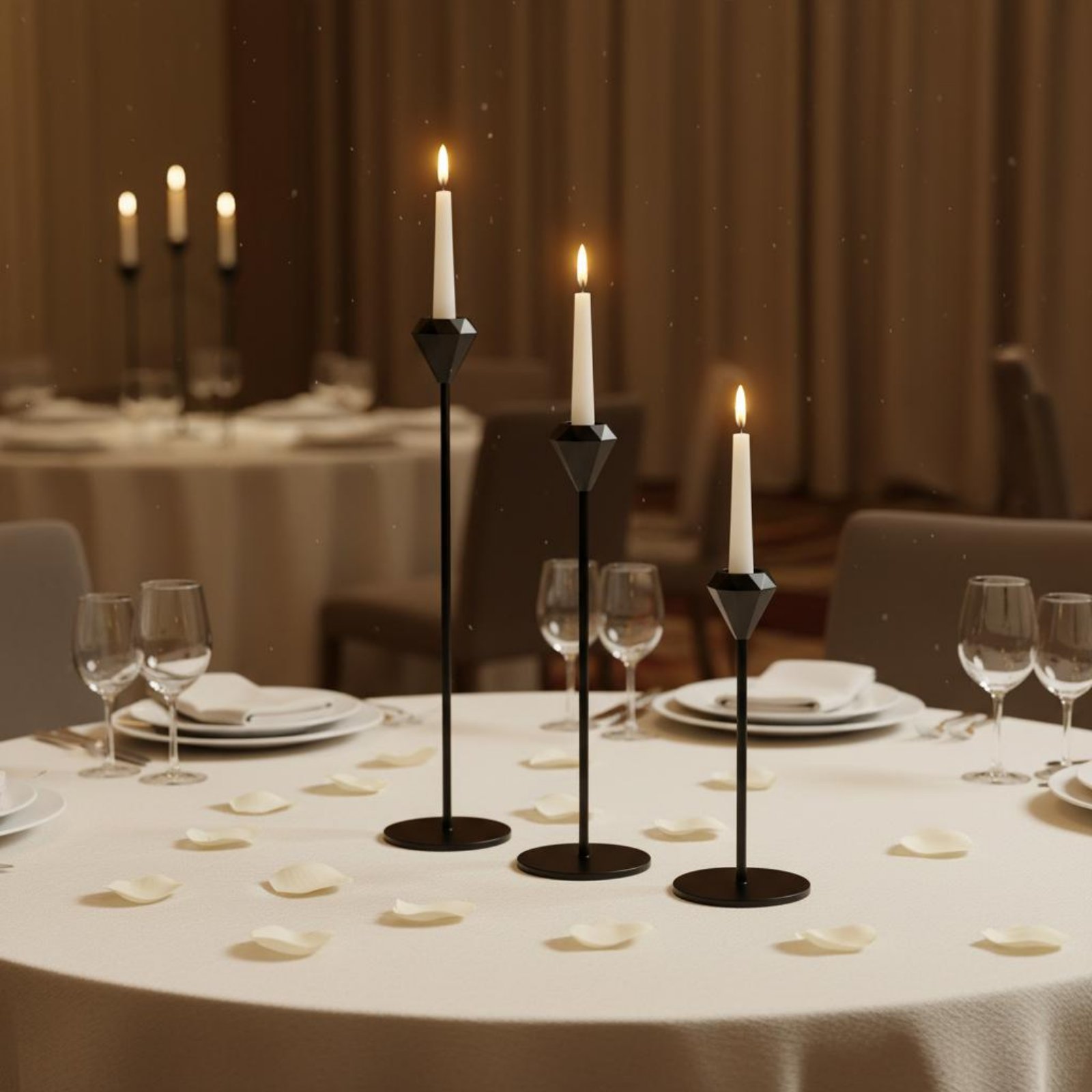 Candle Holder Set - Набор из 3 хрустальных подсвечников: Элегантные,