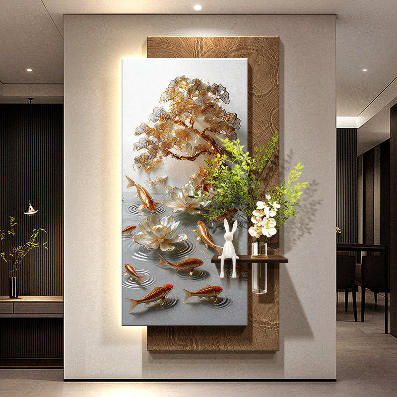 Wall Decor Lighting Tree - Картина «Девять рыб, приносящих богатство», декоративное