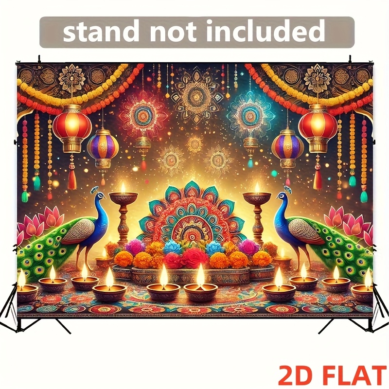 Lighting Decor For Diwali - Гобелен с павлиньим узором для Дивали,