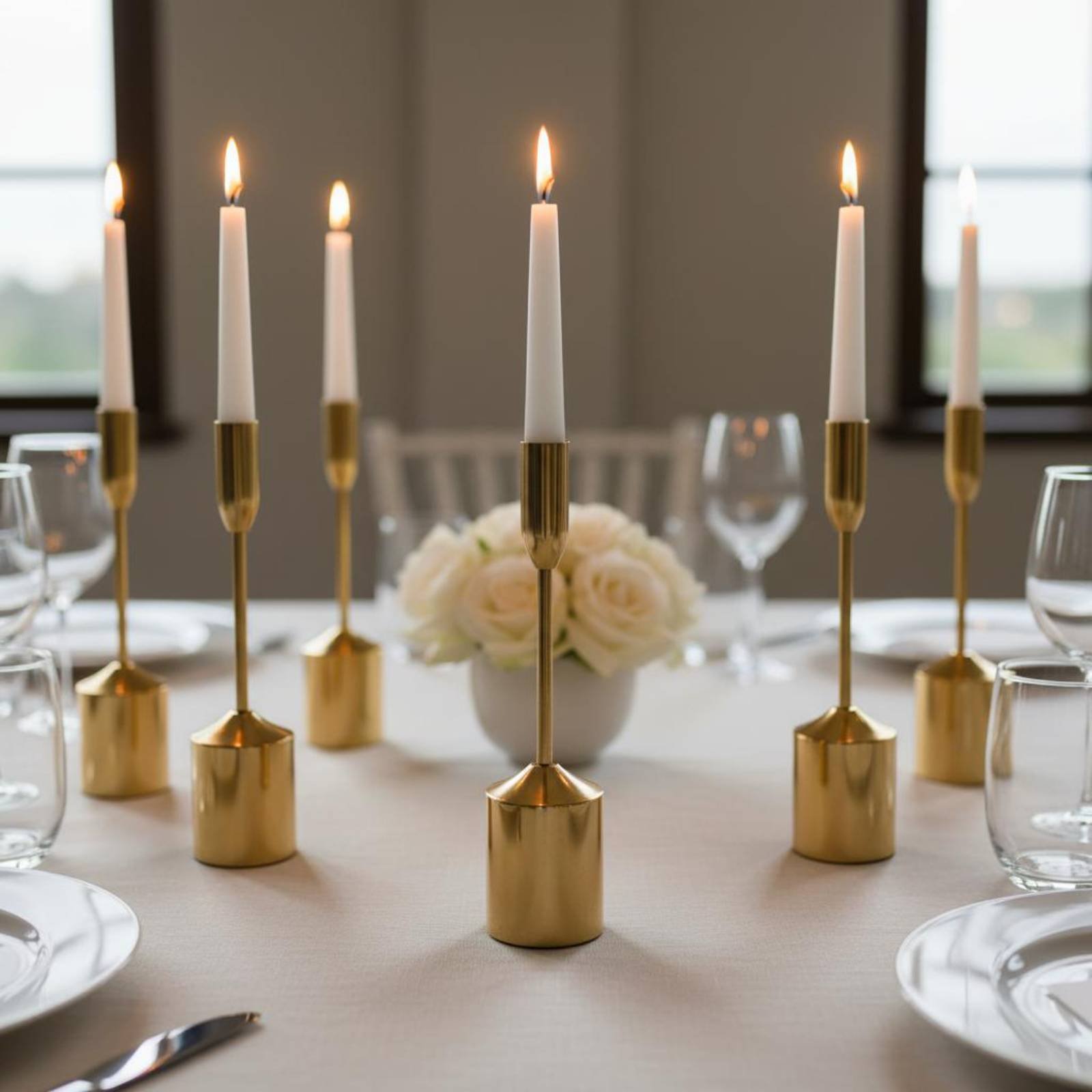 Candle Holder Set - Набор из 6 металлических конических подсвечников,