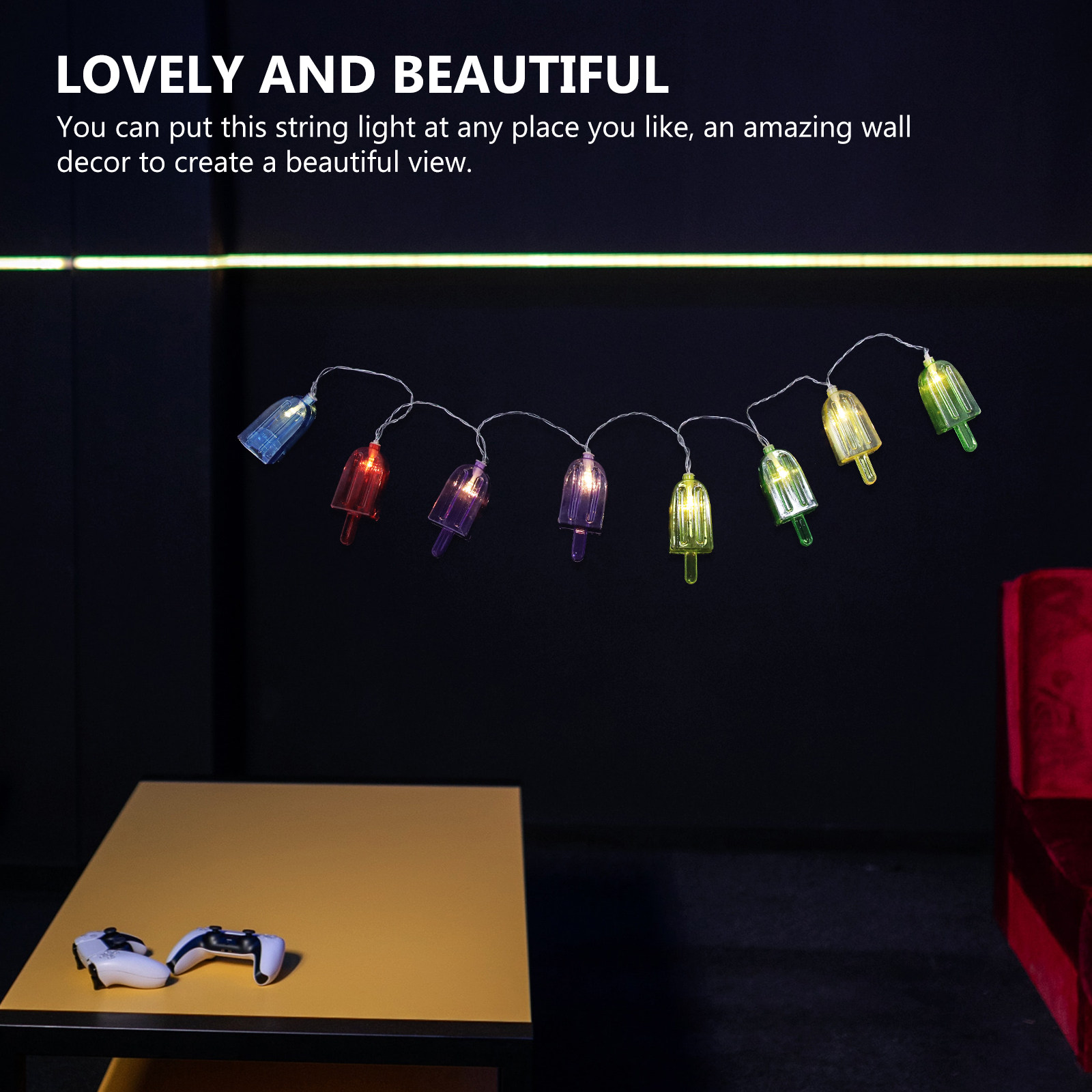Lighting Room Decor Photo - Гирлянда-леденец 1,5 м, 10 светодиодов, на