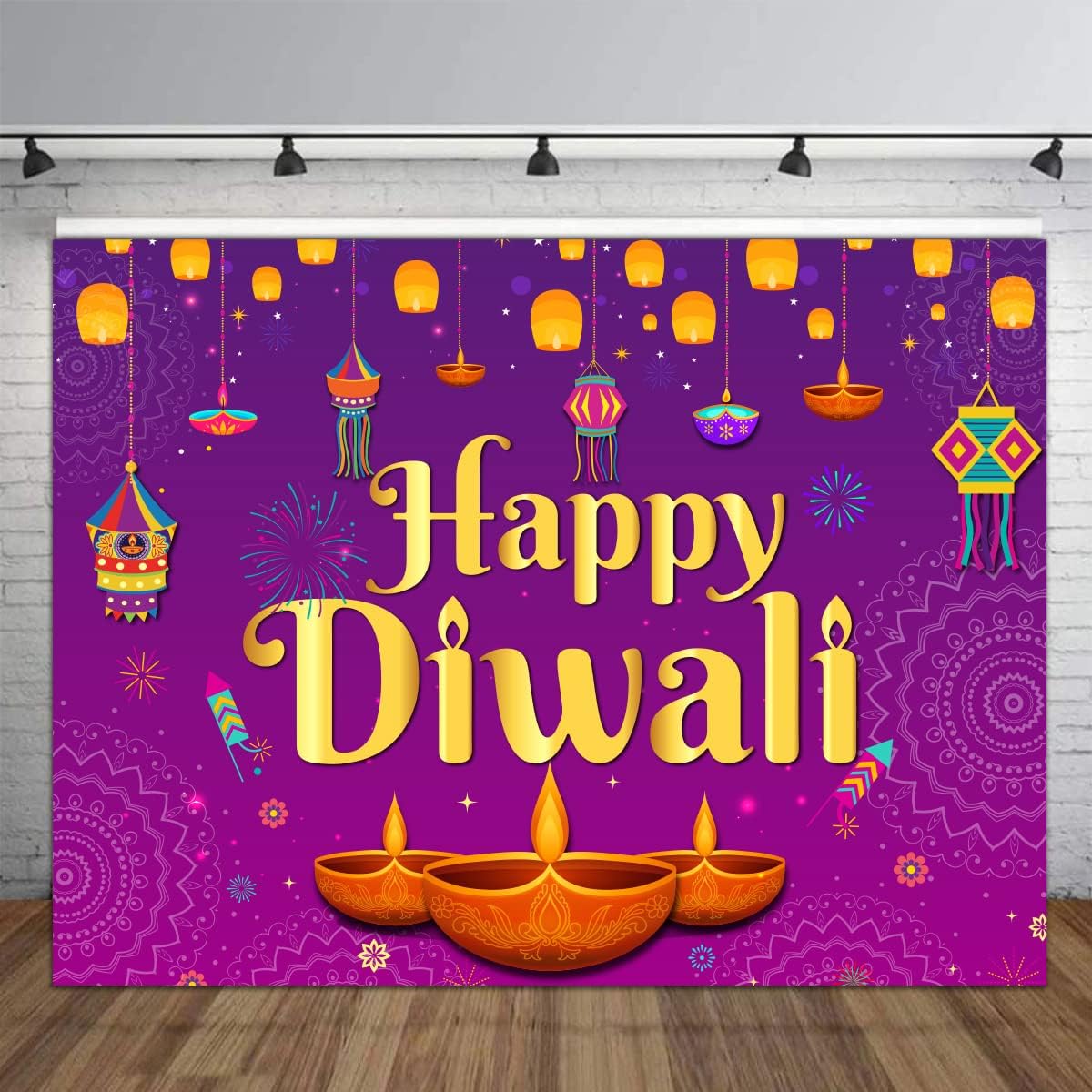 Decor Lighting India - Фон Happy Diwali 5x7ft, настенный гобелен