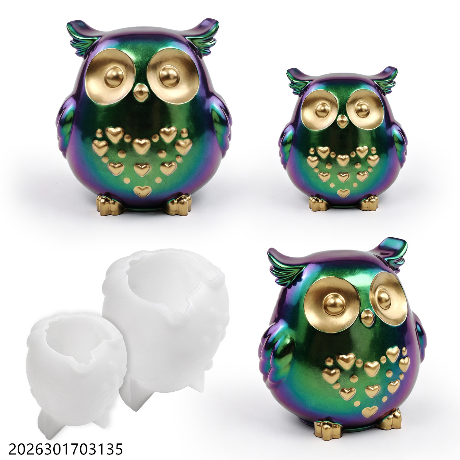 Candle Holder Set - Силиконовая форма «Сова» 3D, набор для