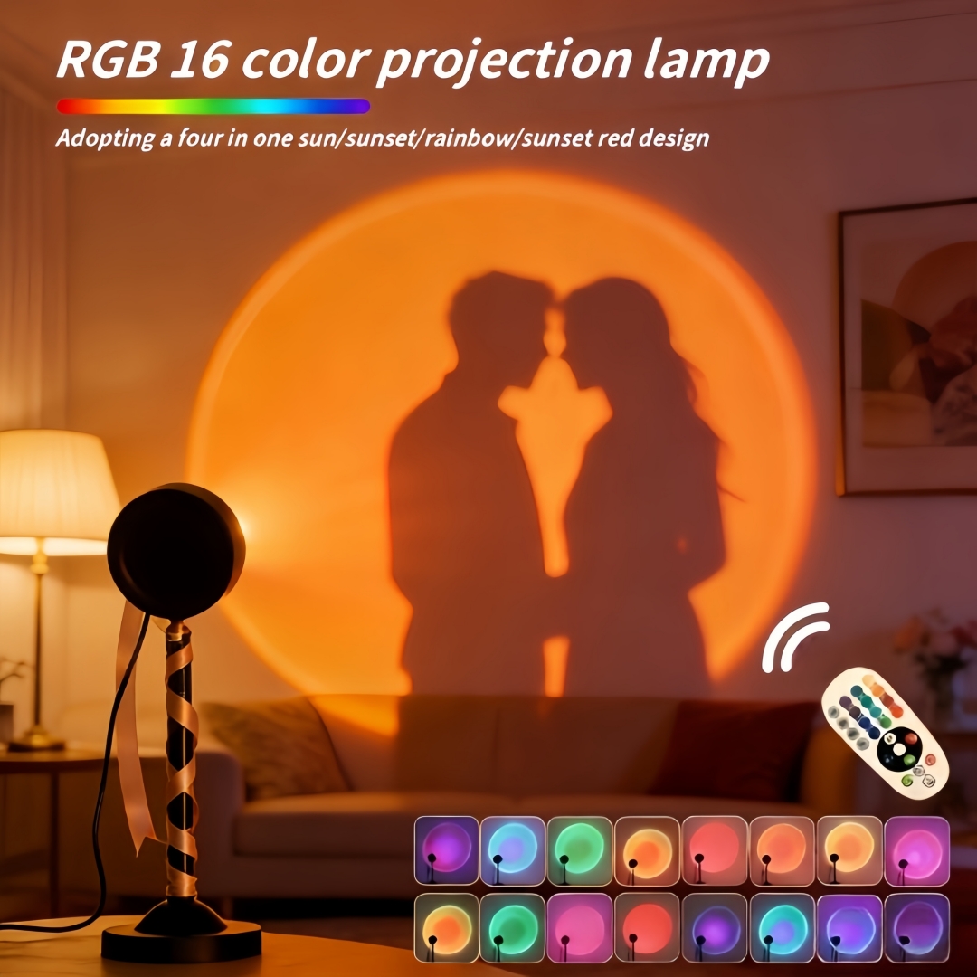 Lighting Room Decor Photo - 16-цветная проекционная лампа с эффектом заката,