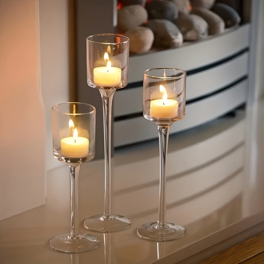 3 шт., набор прозрачных стекля – обзор и цена Candle Holder Set