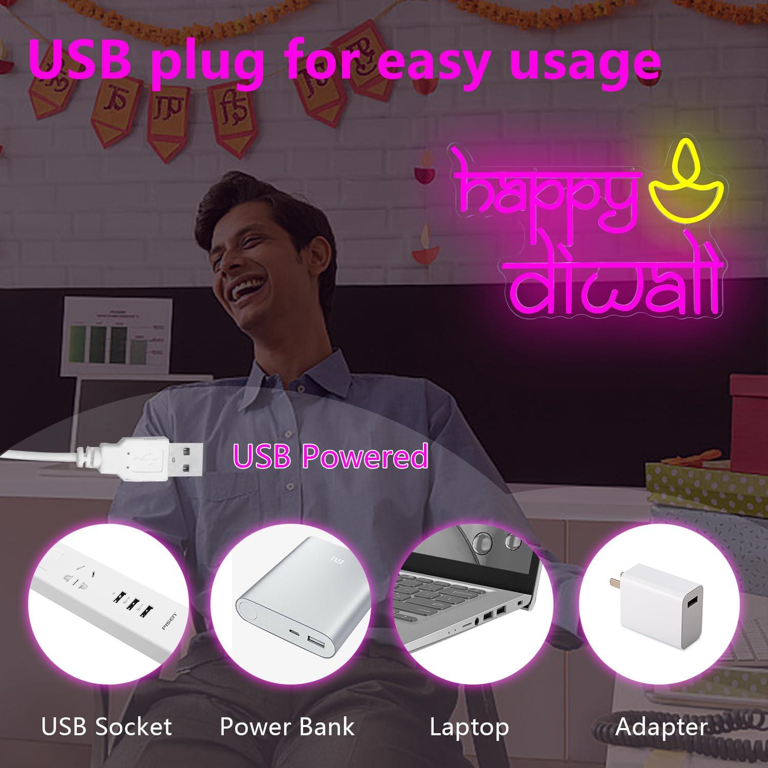 Неоновая вывеска Happy Diwali  – обзор и цена Lighting Decor For Diwali