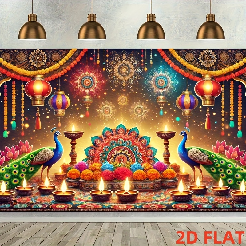 Гобелен с павлиньим узором для – обзор и цена Lighting Decor For Diwali