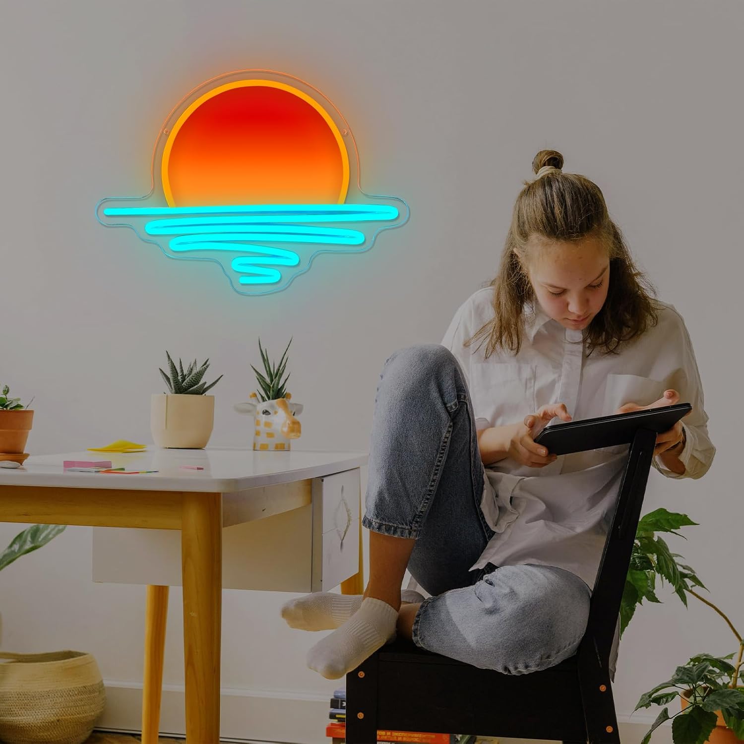 Неоновая вывеска «Восход/Закат – обзор и цена Lighting Decor Sunrise