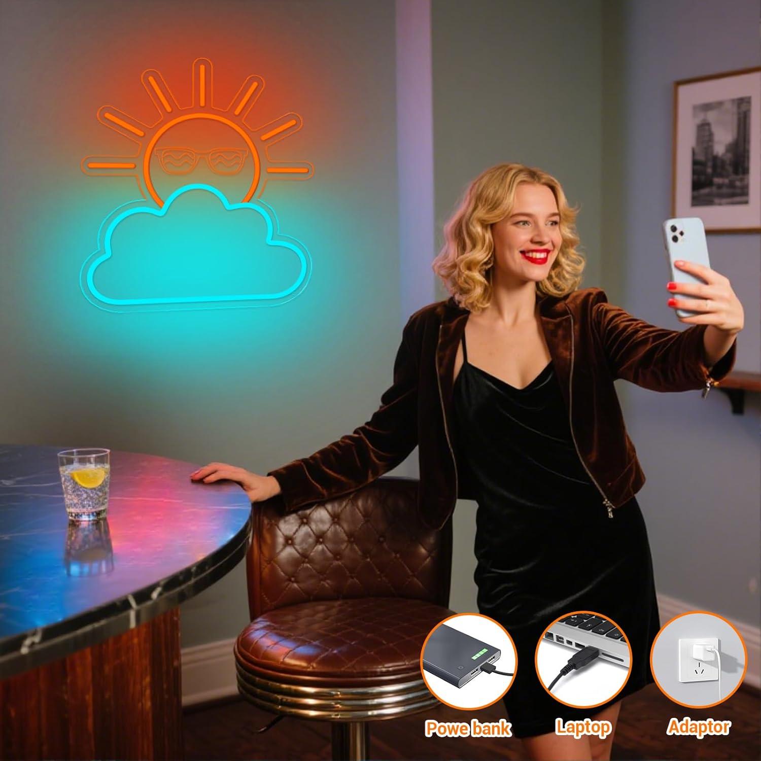 Неоновая вывеска «Восход/Закат – обзор и цена Lighting Decor Sunrise