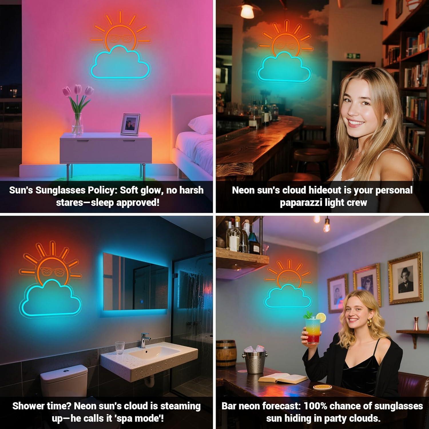 Неоновая вывеска «Восход/Закат – обзор и цена Lighting Decor Sunrise