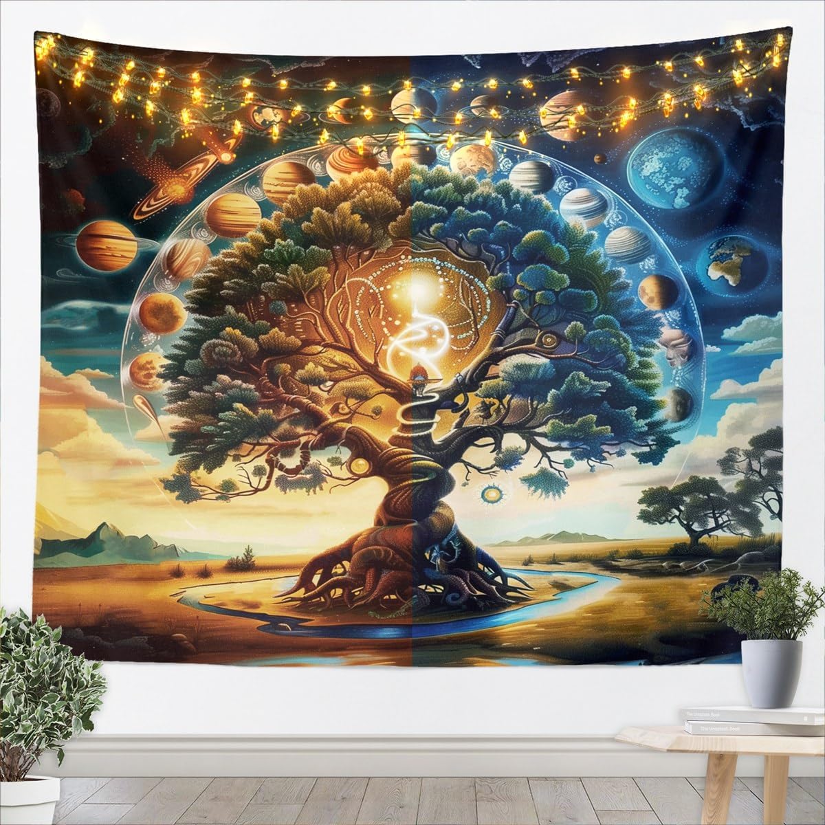 Роскошный гобелен с мистически – обзор и цена Wall Decor Lighting Tree