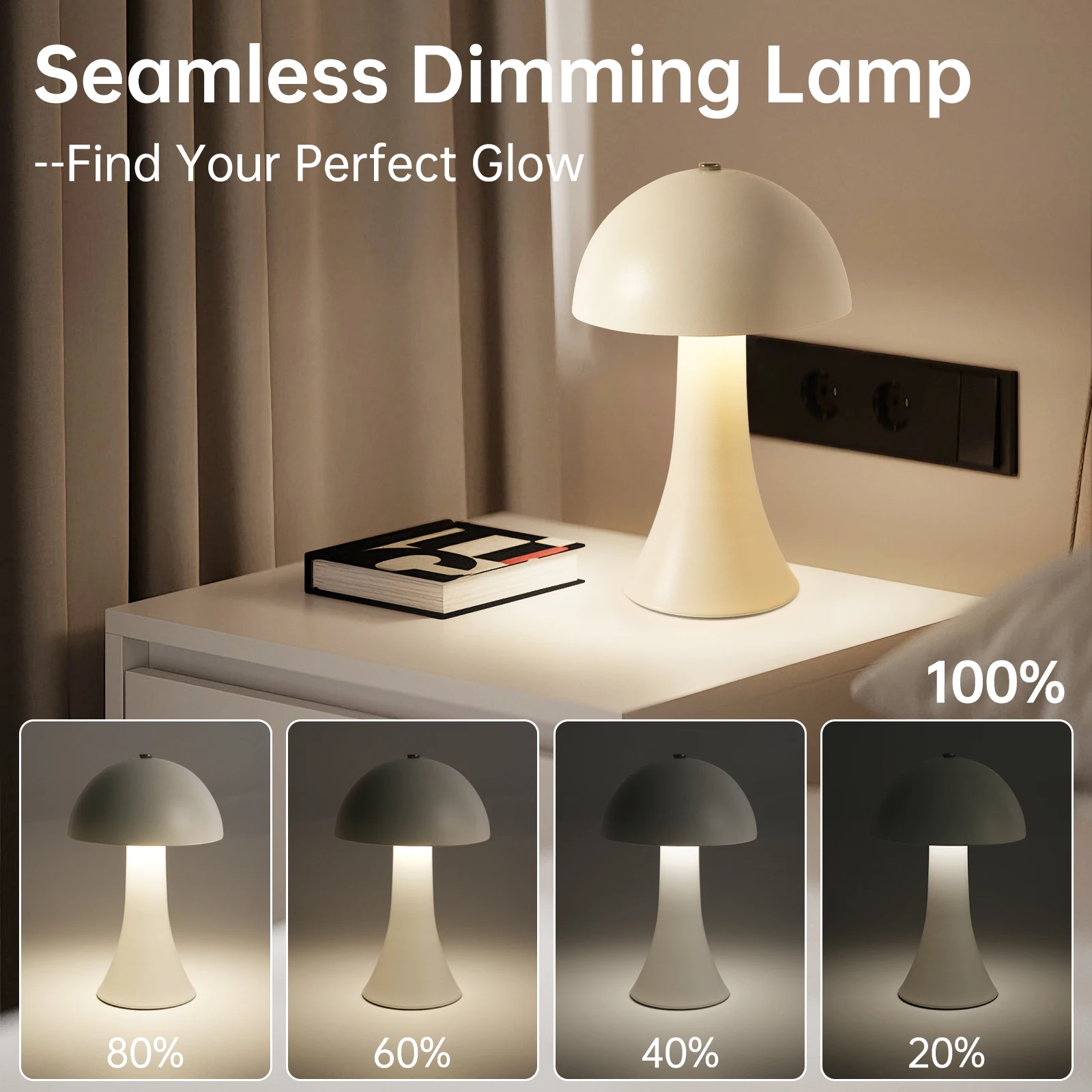 GGbingo Перезаряжаемая новая с – обзор и цена Mushroom Table Lamp