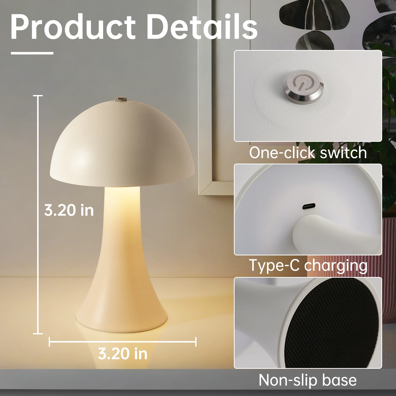GGbingo Перезаряжаемая новая с – обзор и цена Mushroom Table Lamp