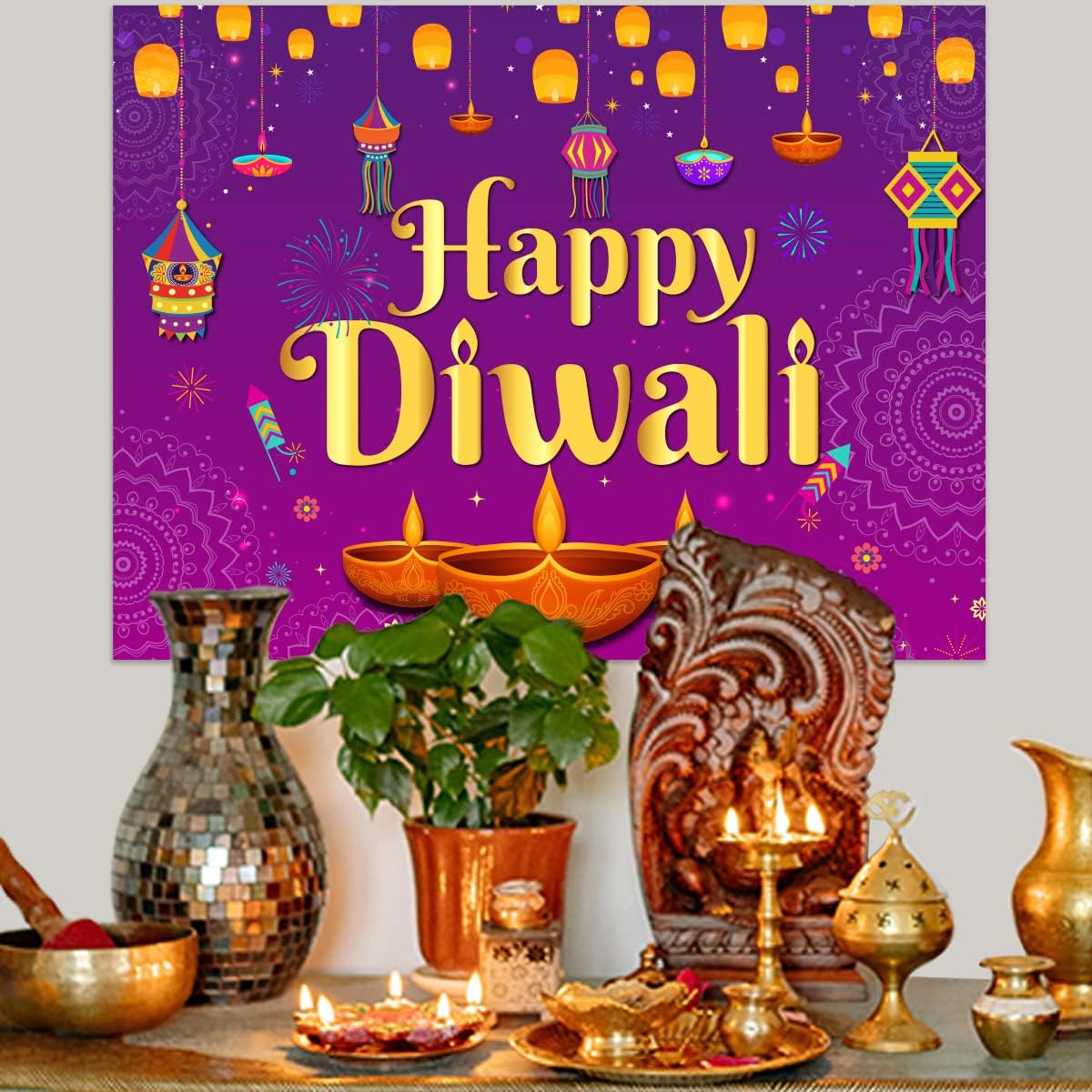 Фон Happy Diwali 5x7ft, настен – обзор и цена Decor Lighting India