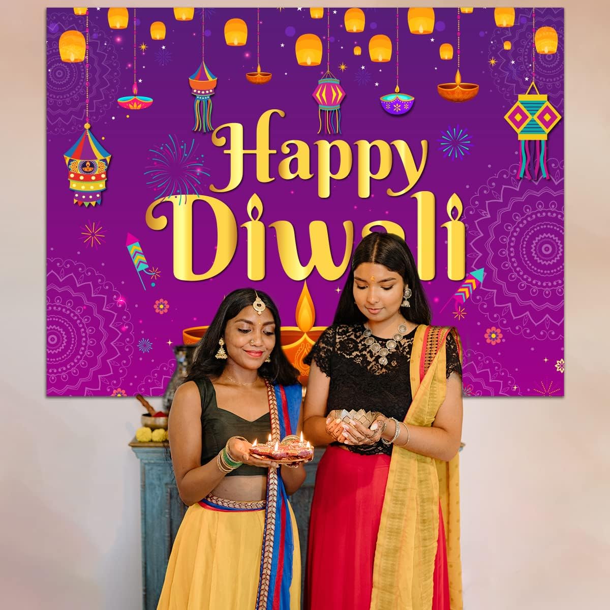 Фон Happy Diwali 5x7ft, настен – обзор и цена Decor Lighting India